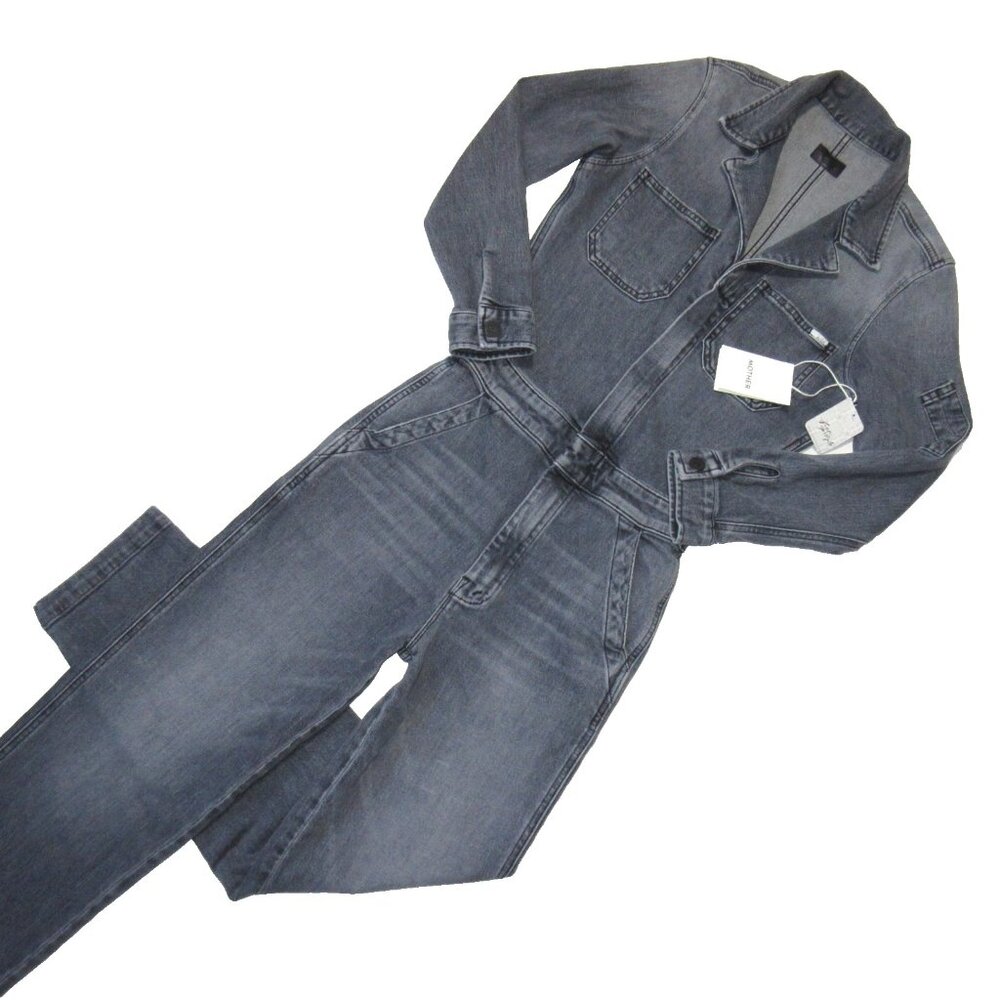 NWT Mother The Half Spring Take-Off Ankle Jumpsuit in Stitching In The Dark XS - Picture 5 of 12